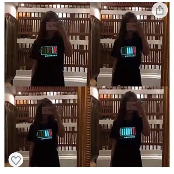 NEW UNISEX Sound Activated LED T-Shirt Light Up Flashing T-Shirt CROSS CHURCH XL - Picture 5 of 11